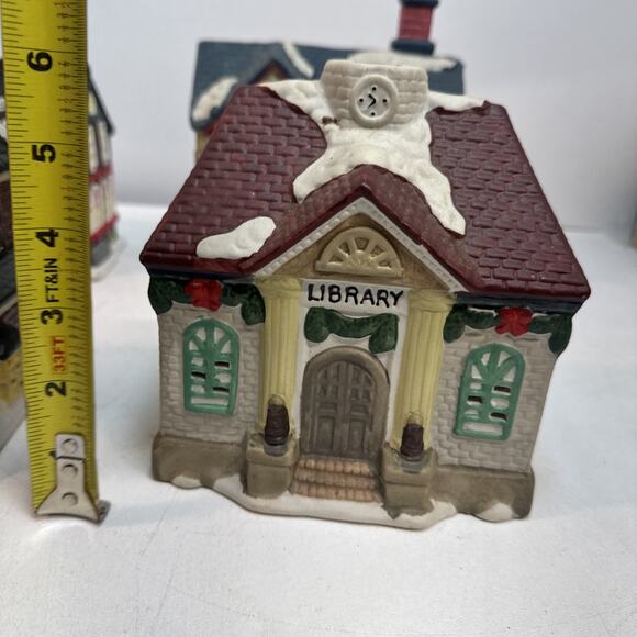 Vintage 1995 Collection Christmas Village (Lot Of 6) 6” Winter Snow Village - Picture 12 of 16